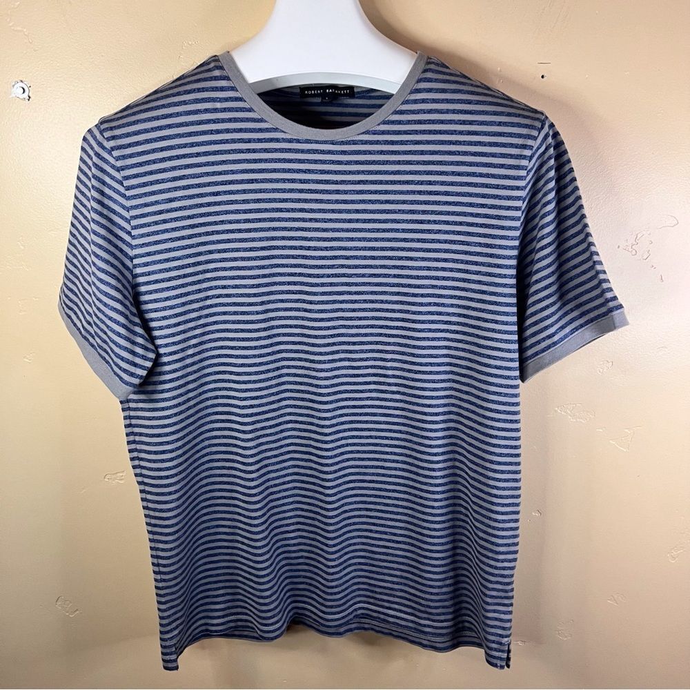 Robert‎ Barakett Mens Striped Cotton Tee Size Large Preppy Country Club Comfy